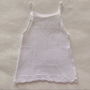 NWOT Girls White Crochet Sweater Tank Top Size 15/16
